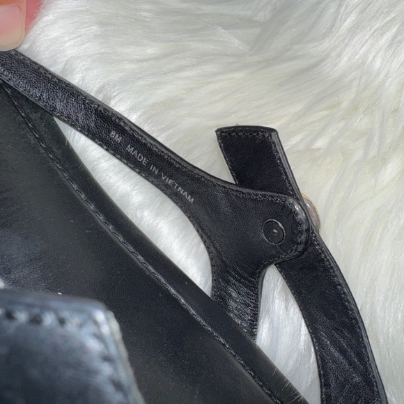 Tory Burch Veg Leather Black Minnie Travel Sandals Flats Womens Shoes 8M - Picture 7 of 9